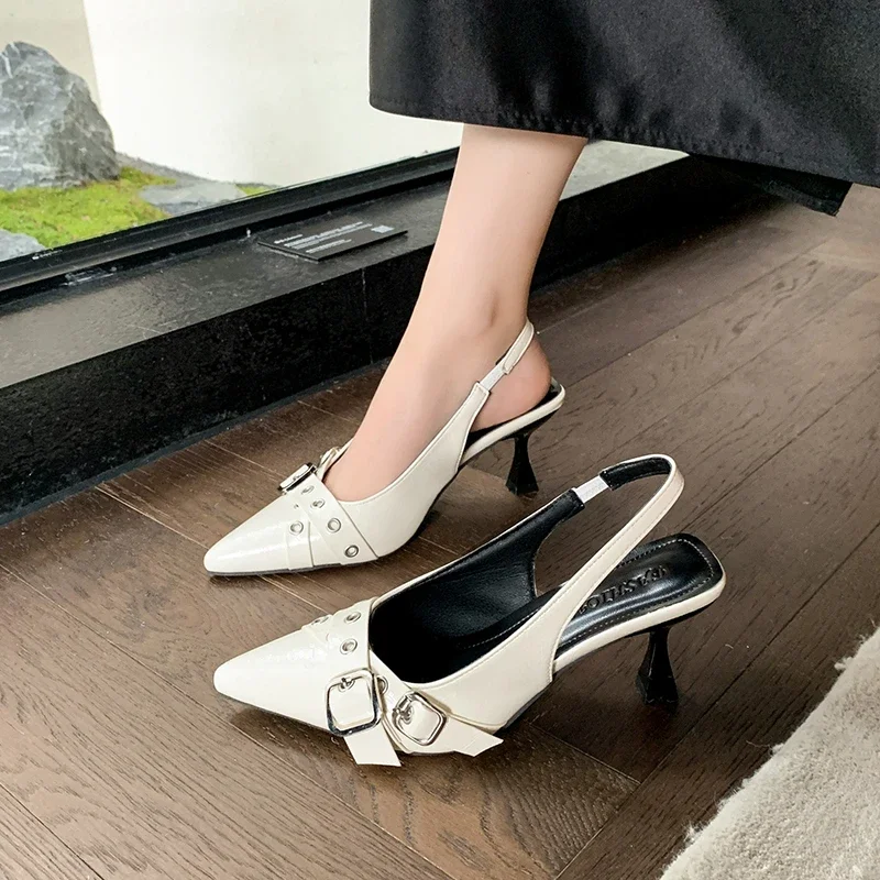 Ew Designer High Heels Sandals Women Shoes Summer Footwear Pointed Toe Party Ladies Shoes Fashion Buckle Strap Female Pump