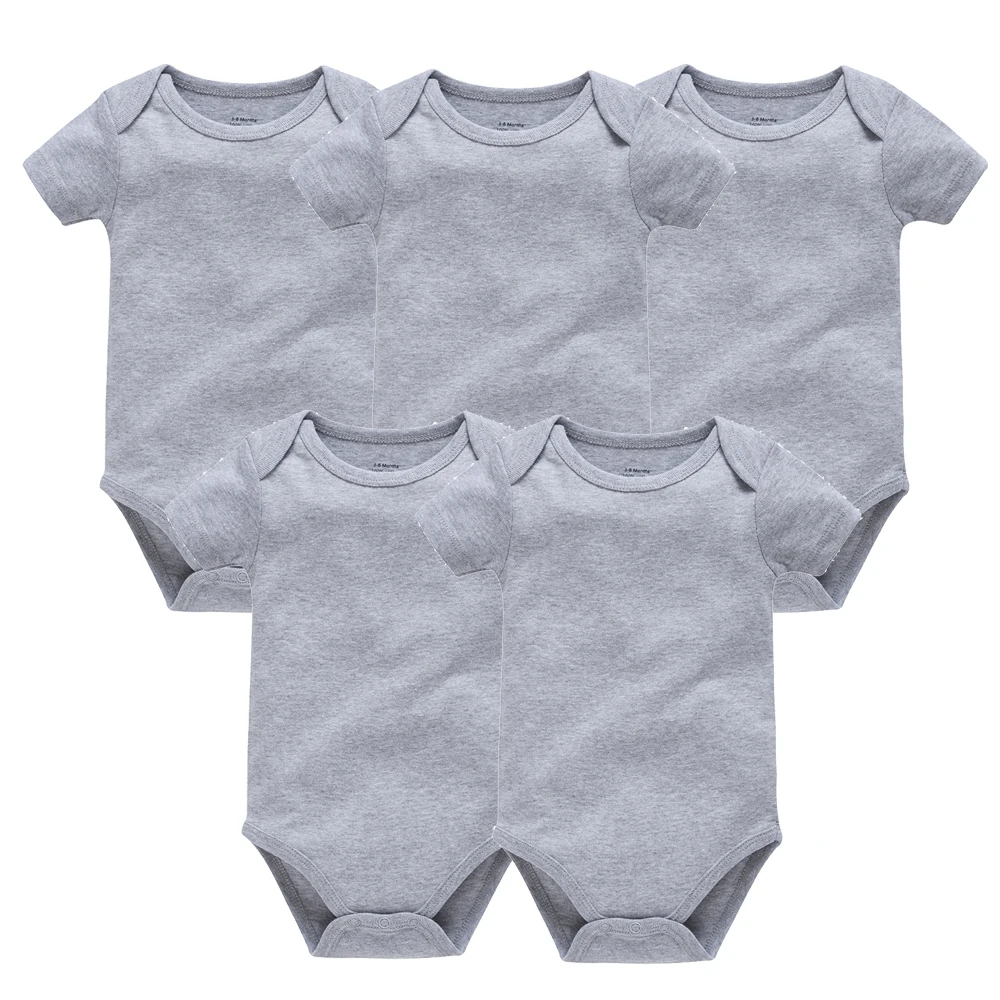 5 Pcs Set Baby Boys Clothes 100% Cotton Solid Black Short Sleeve Blank Baby Bodysuits Body Bebe Newborn Jumpsuit Plain 0-24 M