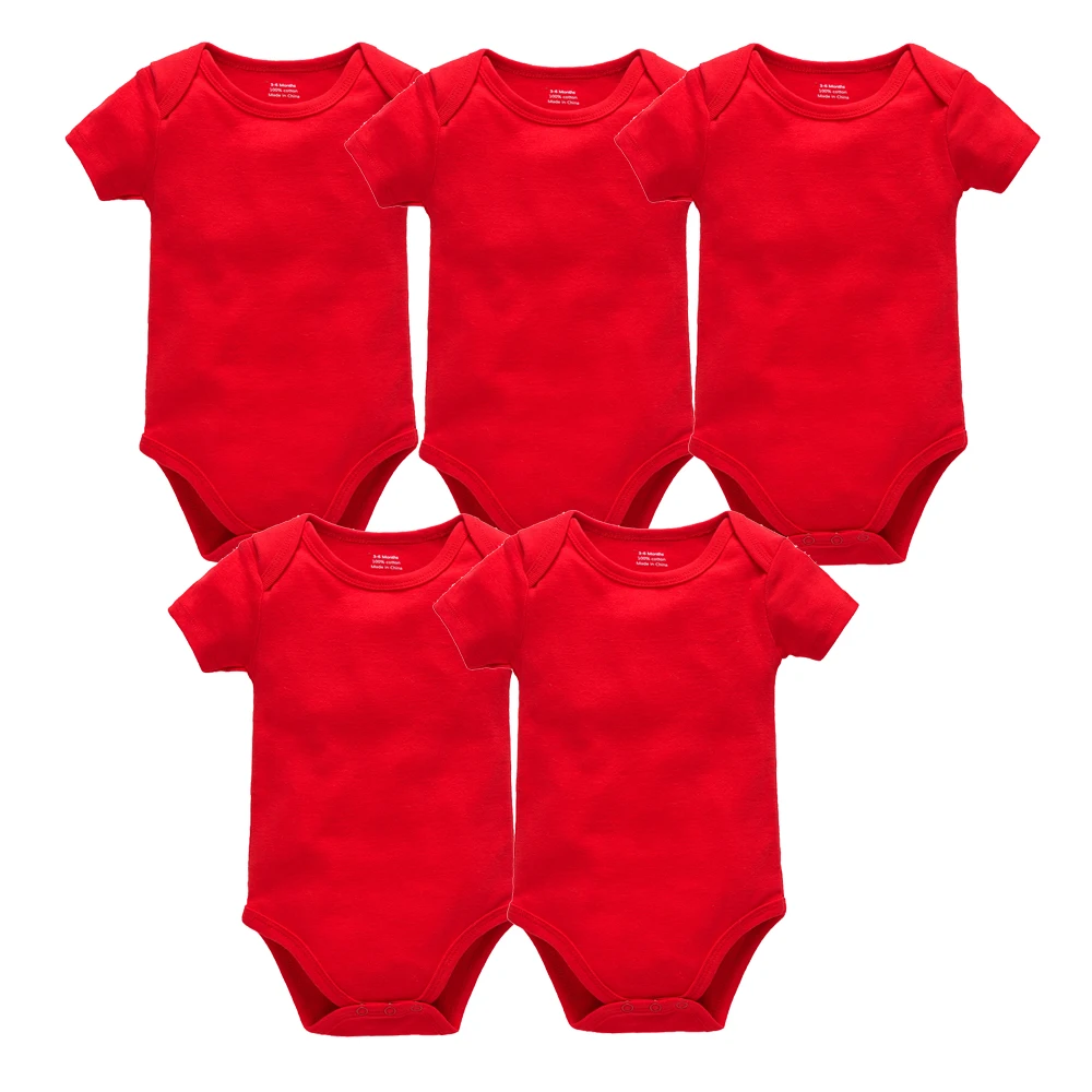 5 Pcs Set Baby Boys Clothes 100% Cotton Solid Black Short Sleeve Blank Baby Bodysuits Body Bebe Newborn Jumpsuit Plain 0-24 M