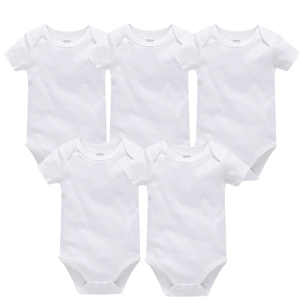5 Pcs Set Baby Boys Clothes 100% Cotton Solid Black Short Sleeve Blank Baby Bodysuits Body Bebe Newborn Jumpsuit Plain 0-24 M