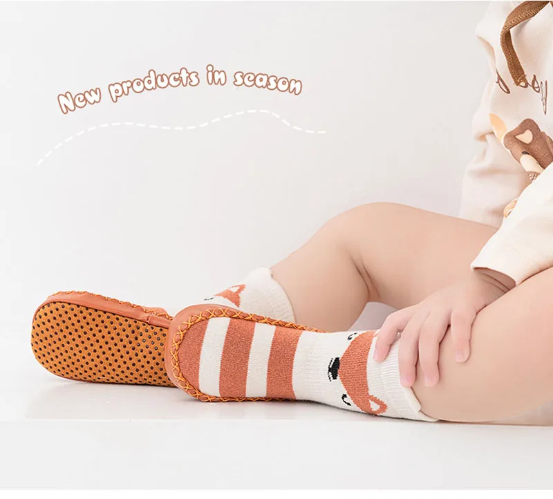 MILANCEL New Spring Baby Prewalker Cute Cartoon Animals Children's Floor Socks Thin Style Girls Toddler Non Slip Socks