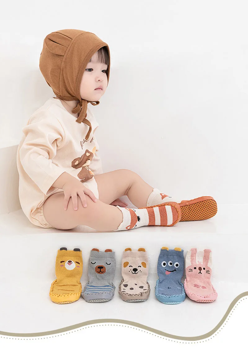 MILANCEL New Spring Baby Prewalker Cute Cartoon Animals Children's Floor Socks Thin Style Girls Toddler Non Slip Socks