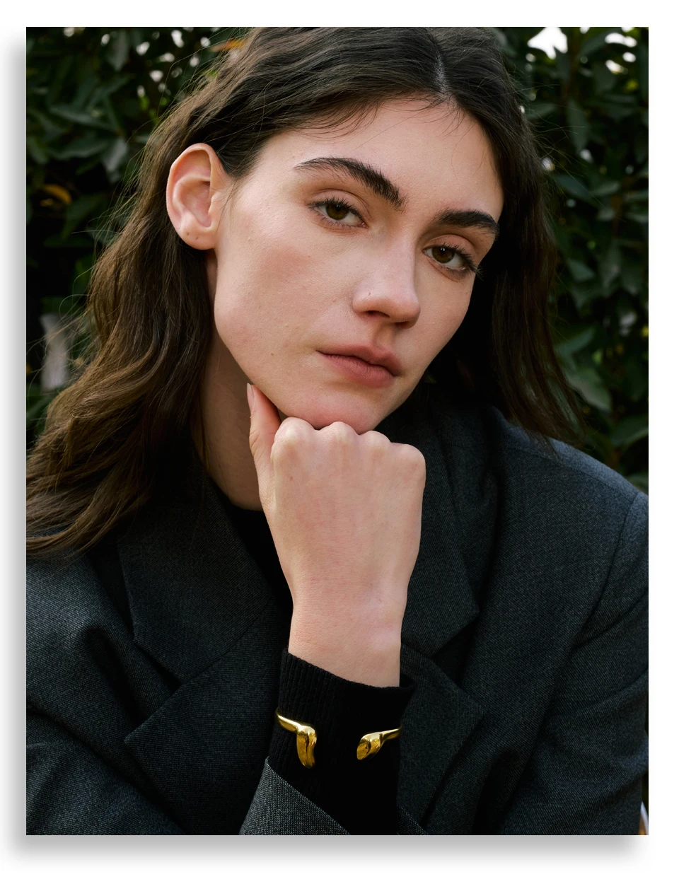 Yhpup 57mm Unique 316L Stainless Steel Open Cuff Bracelet Bangle Fashion Waterproof Distinctive Jewelry Accessories for Women