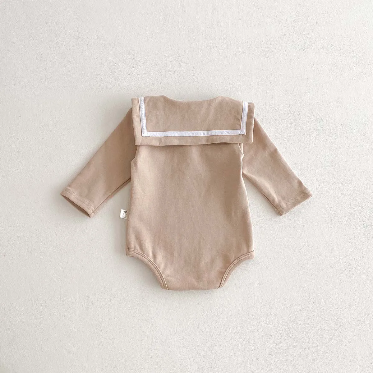 Ins Korean Style Children's Wear Cute College Style Long Sleeve Lapel Jumpsuit Cute Contrast Jumpsuit