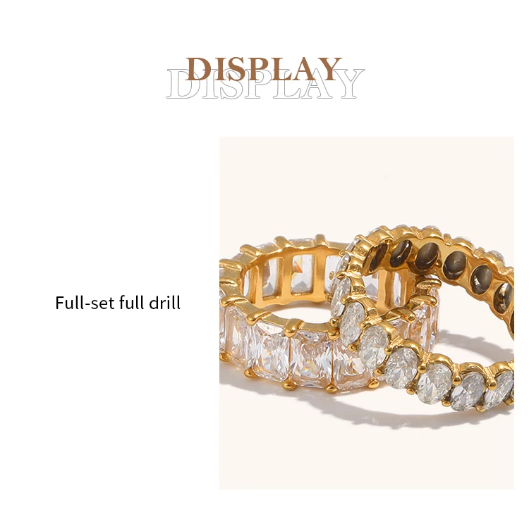 La.Muses Stainless Steel Delicate Bling Geometry Cubic Zirconia Fashion Shiny Ring for Women High Quality Premium Jewelry Gift