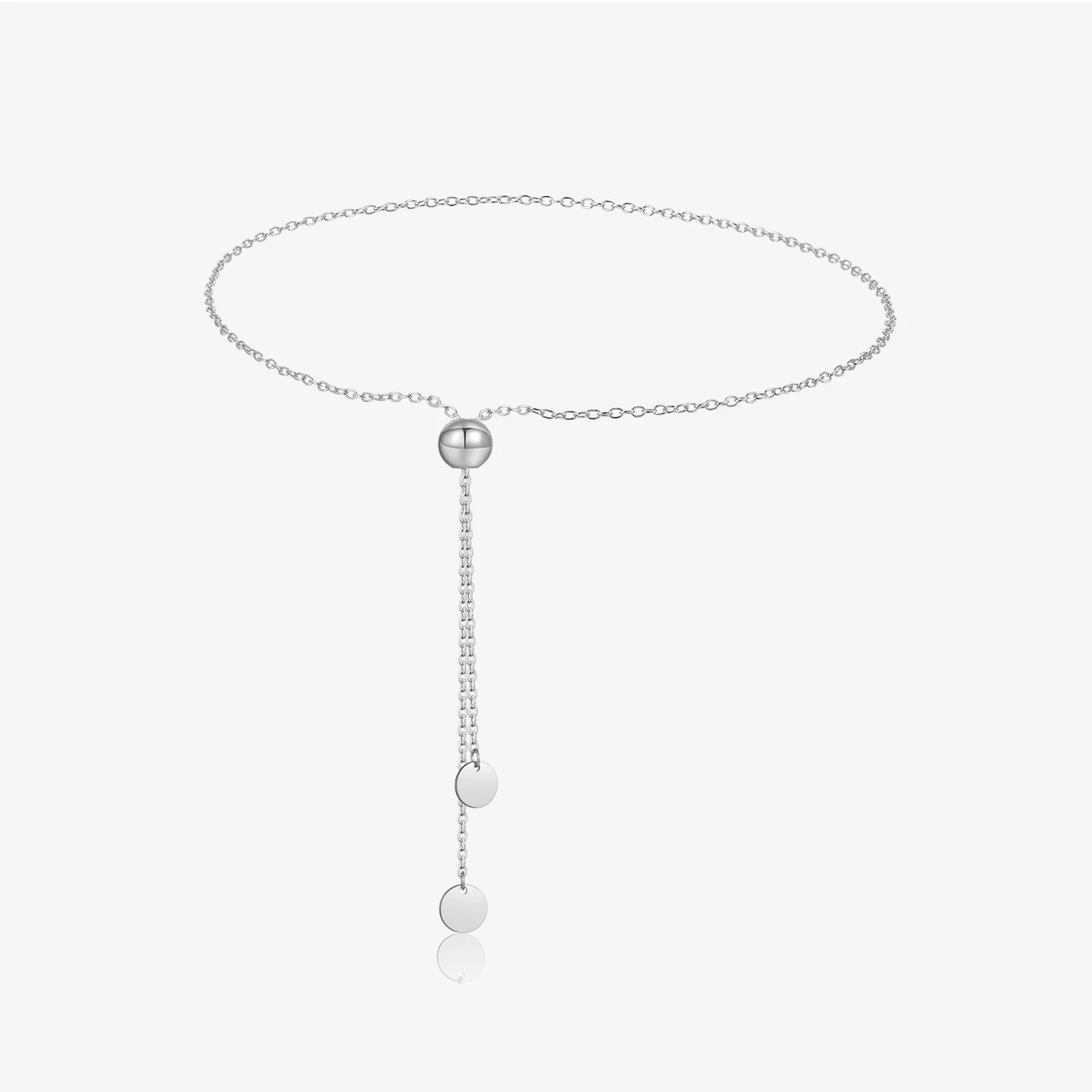 VEWANT Women 925 Sterling Silver Adjustable Silica Stopper Bead Disc Long Necklace Bracelet Luxury Trendy Wedding Fine Jewelry