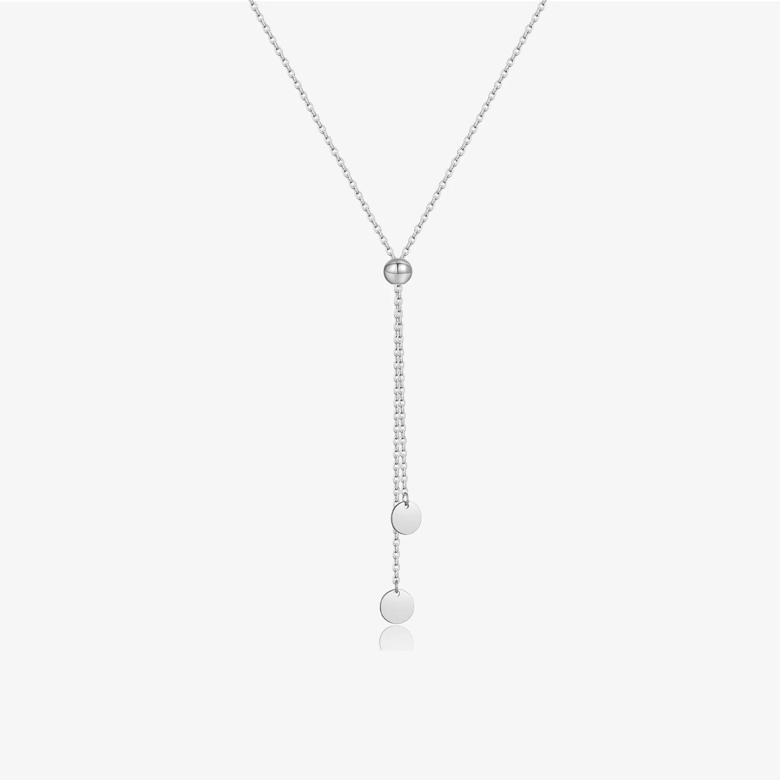 VEWANT Women 925 Sterling Silver Adjustable Silica Stopper Bead Disc Long Necklace Bracelet Luxury Trendy Wedding Fine Jewelry