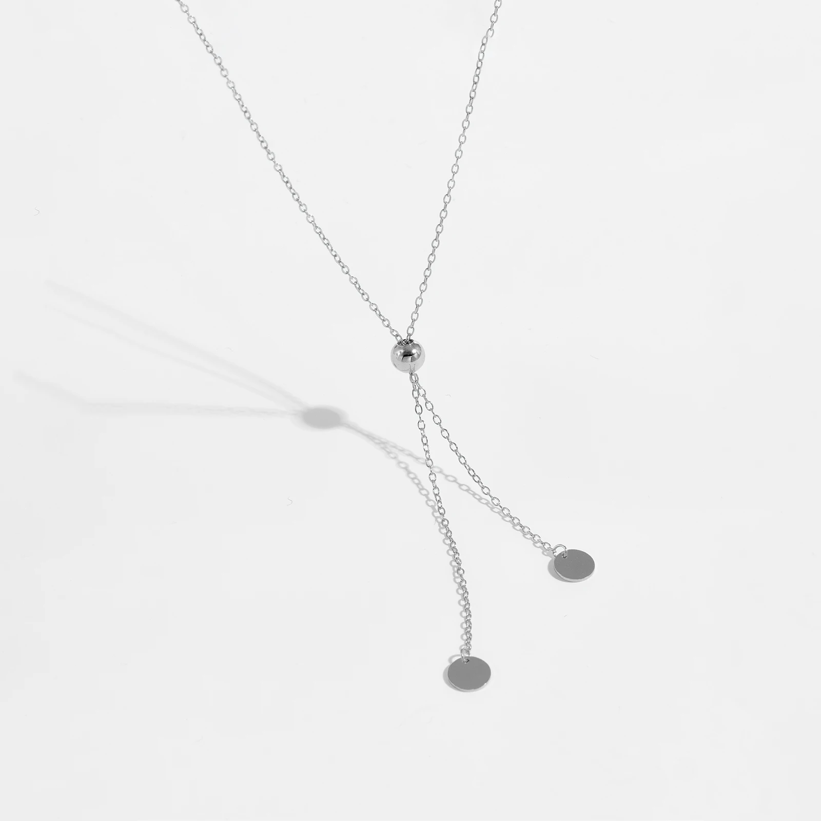 VEWANT Women 925 Sterling Silver Adjustable Silica Stopper Bead Disc Long Necklace Bracelet Luxury Trendy Wedding Fine Jewelry