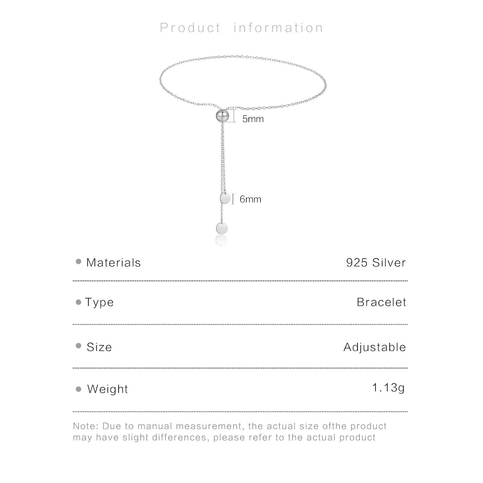 VEWANT Women 925 Sterling Silver Adjustable Silica Stopper Bead Disc Long Necklace Bracelet Luxury Trendy Wedding Fine Jewelry