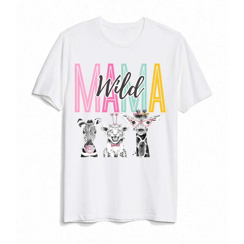 Wild Two Animal Printed Family Matching Shirts Jungle Party Dad Mom Sis Bro Kids Matching Outfit T-shirt Birthday Family Clothes