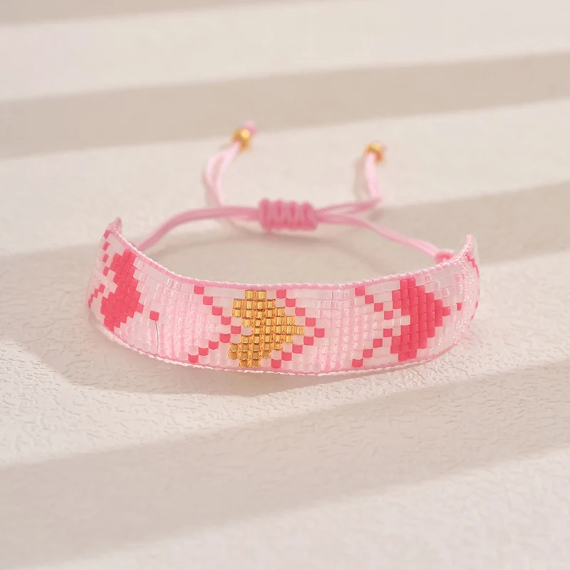 1pc Women's Fashion Bracelet Bohemian Style Miyuki Beaded Colorful Rice Bead Bracelet Suitable for Daily Gift Giving