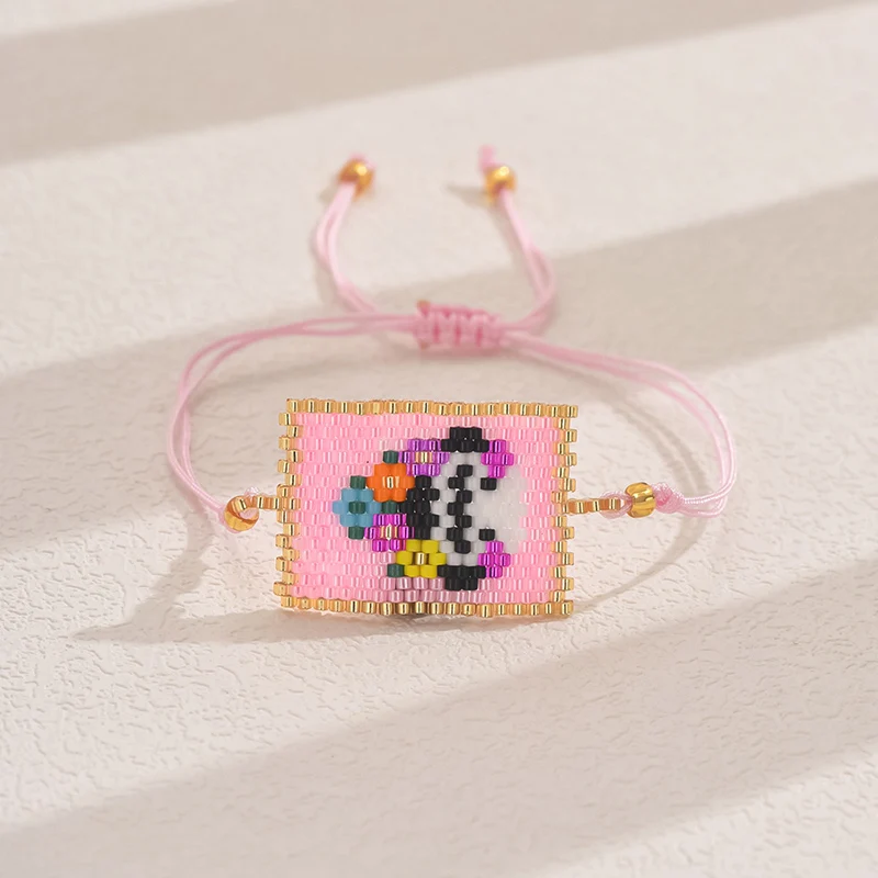 1pc Women's Fashion Bracelet Bohemian Style Miyuki Beaded Colorful Rice Bead Bracelet Suitable for Daily Gift Giving