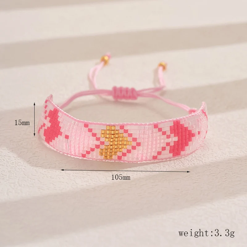 1pc Women's Fashion Bracelet Bohemian Style Miyuki Beaded Colorful Rice Bead Bracelet Suitable for Daily Gift Giving