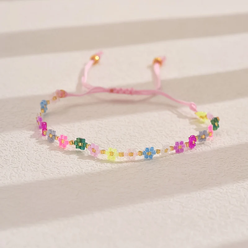 1pc Women's Fashion Bracelet Bohemian Style Miyuki Beaded Colorful Rice Bead Bracelet Suitable for Daily Gift Giving