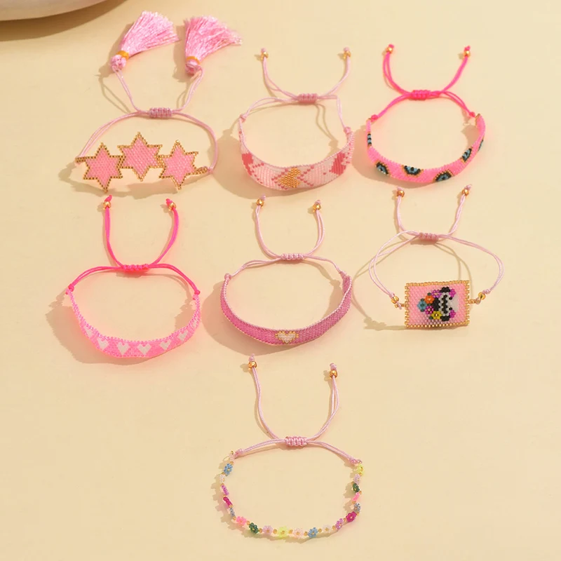 1pc Women's Fashion Bracelet Bohemian Style Miyuki Beaded Colorful Rice Bead Bracelet Suitable for Daily Gift Giving