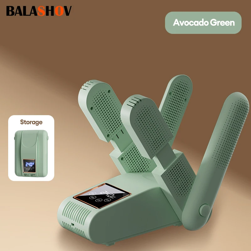 Shoe Dryer Portable Electric Shoe and Boot Dryer 180° Folding Design Smart Display for Shoes Gloves Hats Socks Ski Boots