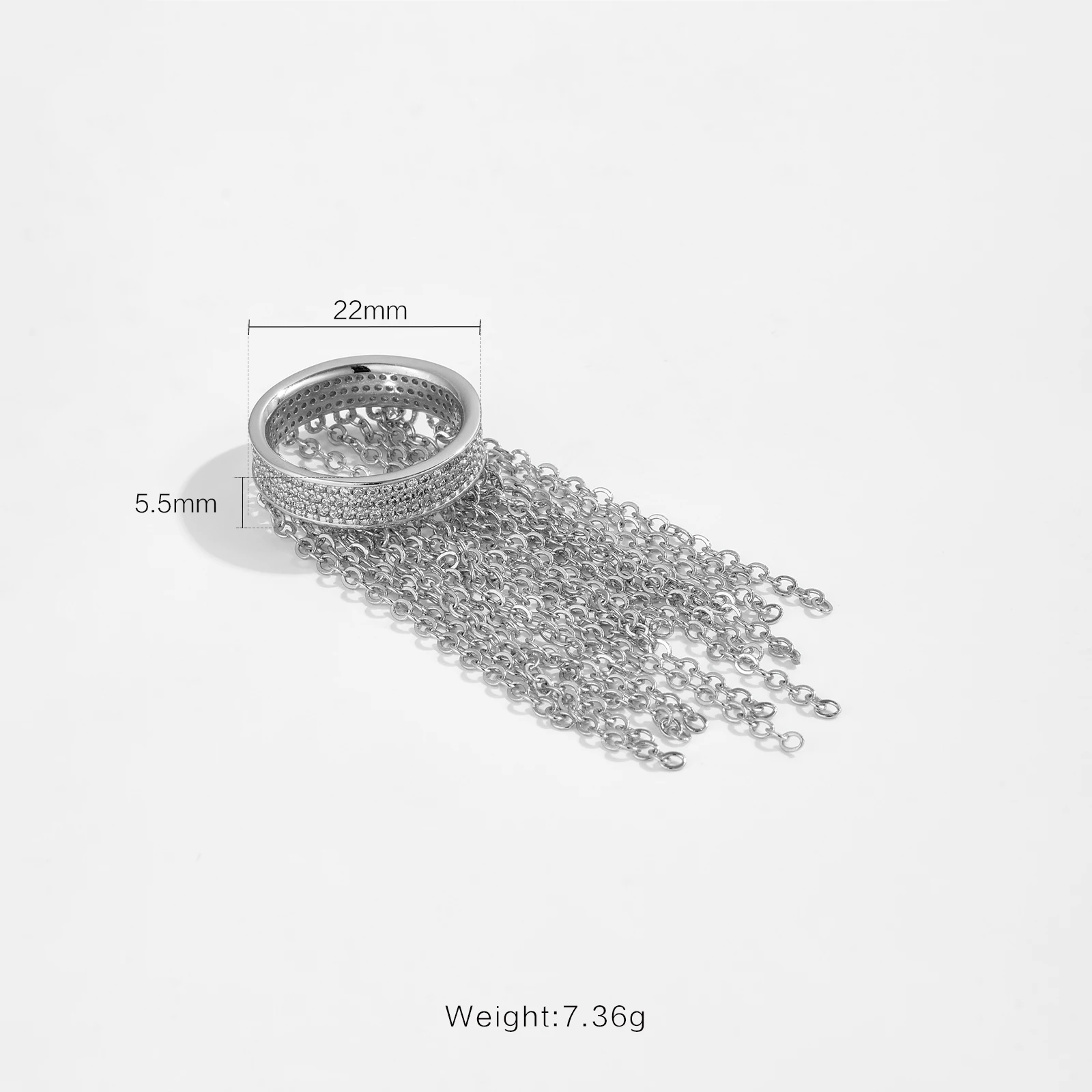 VEWANT 925 Sterling Silver Gold Long Chain Circle Chunky Ring CZ Zircon Women 2024 Luxury Party Rock Punk Fine Gift Jewelry