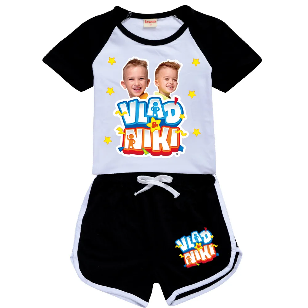 Boys Summer Vlad niki Sets Short-Sleeved T-shirt+Shorts 2 Pieces Suit Casual Sportswear Kids Clothes Sweatsuit For Teens Girls