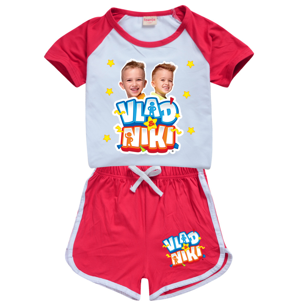 Boys Summer Vlad niki Sets Short-Sleeved T-shirt+Shorts 2 Pieces Suit Casual Sportswear Kids Clothes Sweatsuit For Teens Girls