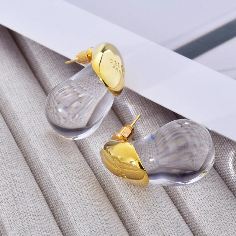 Transparent Resin Women's Earrings Water Droplet New in Earrings Simple Temperament Personalized Christmas Gifts Fashion Jewelry