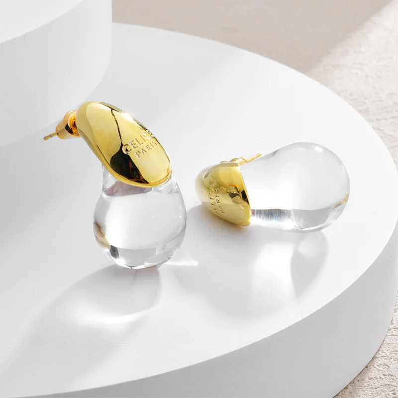 Transparent Resin Women's Earrings Water Droplet New in Earrings Simple Temperament Personalized Christmas Gifts Fashion Jewelry