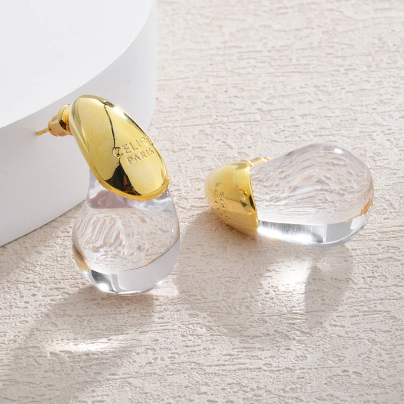 Transparent Resin Women's Earrings Water Droplet New in Earrings Simple Temperament Personalized Christmas Gifts Fashion Jewelry