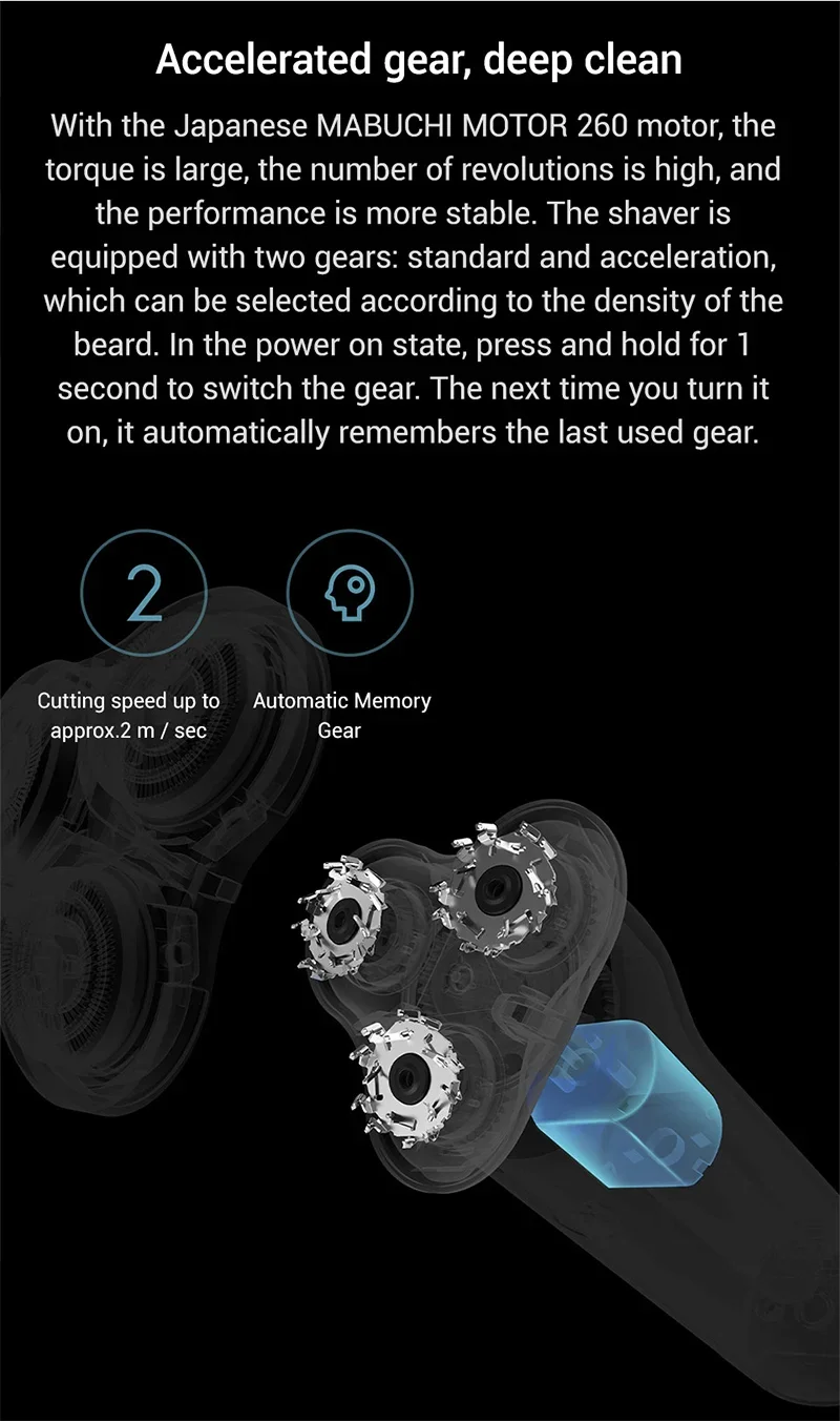Mijia S500 Electric Shaver Dry Wet Shaving Triple Blade Trimmer Beard Floating Head Men's Shaver Electric Razors Machine