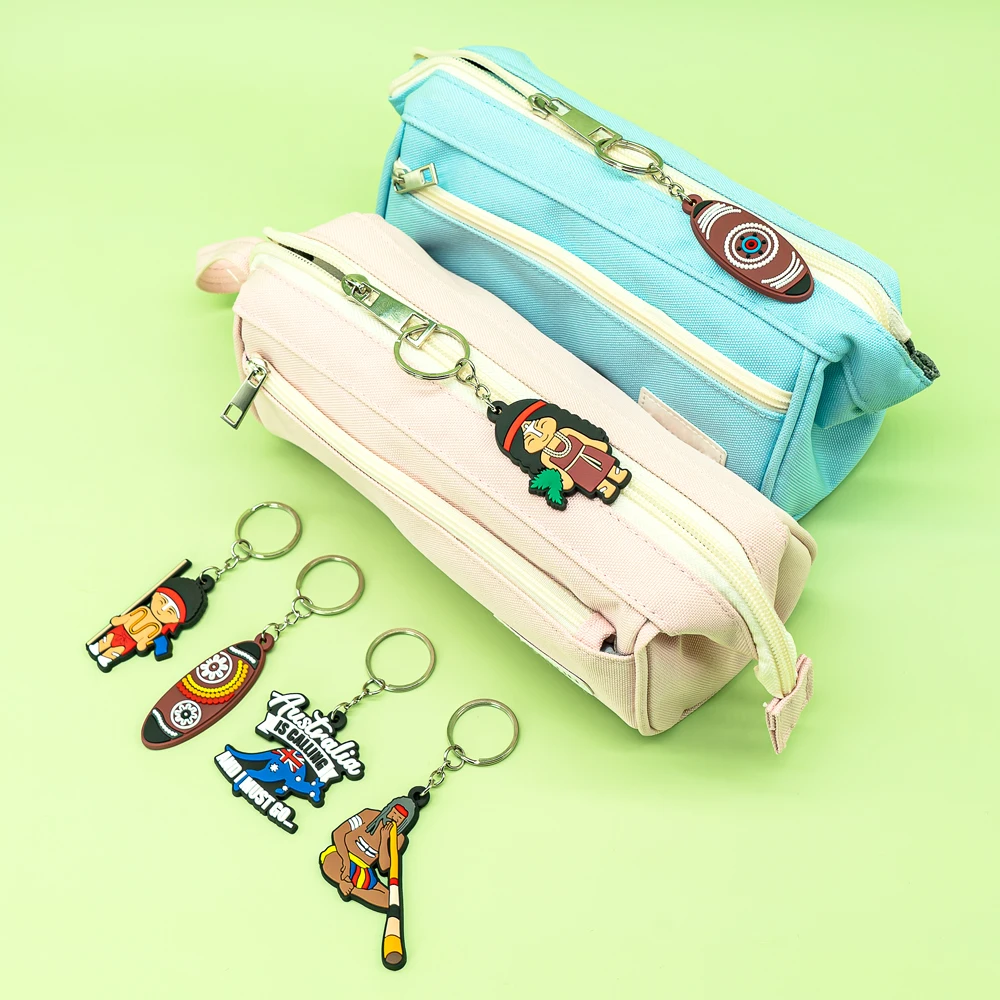 20PCS Australian Style Keychain Cute Platypus Kangaroo Koala Emu Keyrinng Fashion Women Men Car Key Accessories Friends Key Gift