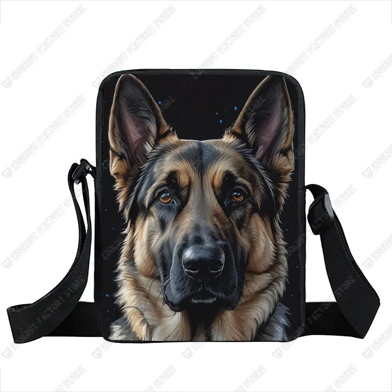 Watercolor Painting German Shepherd Pug Border Collie Chihuahua Dog Pattern Crossbody Bag Women Handbag Messenger Phone Holder