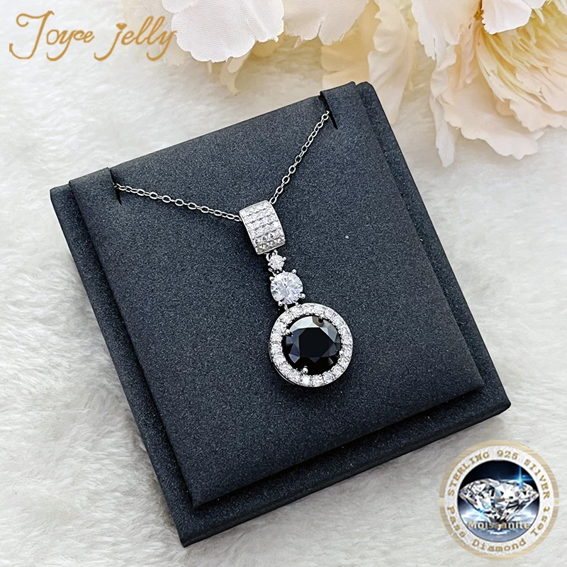 5ct Moissanite Diamond Pendant Necklace with Certificate Blue Green Pink Color Round Shape D Color VVS Moissanite Jewelry Gift