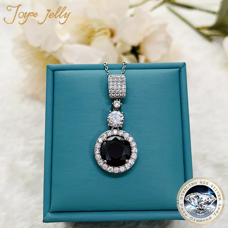 5ct Moissanite Diamond Pendant Necklace with Certificate Blue Green Pink Color Round Shape D Color VVS Moissanite Jewelry Gift