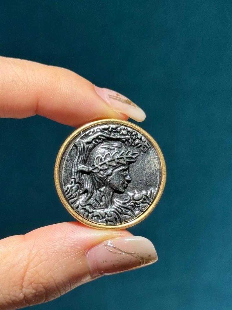 Romantic French Relief Antique Cameo Head Vintage Round Rings Retro Character Carving Woman Accessories Jewelry Wedding Gift
