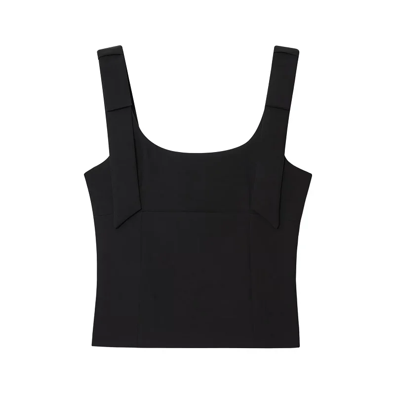 MUJER White Bow Crop Top Woman Sexy Backless Bustier Tops for Women Summer Camisole Sleeveless Tops Women Strap Short Tops Woman