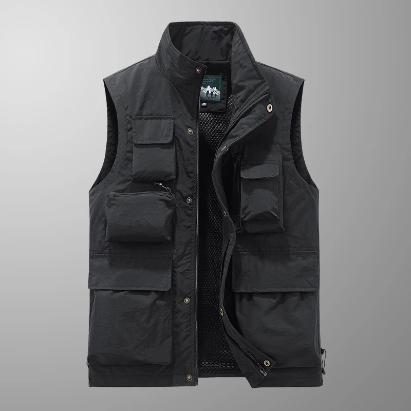 Male middle-aged casual multifunctional vest waterproof quick drying outdoor sports photography casual vest large size vest cros