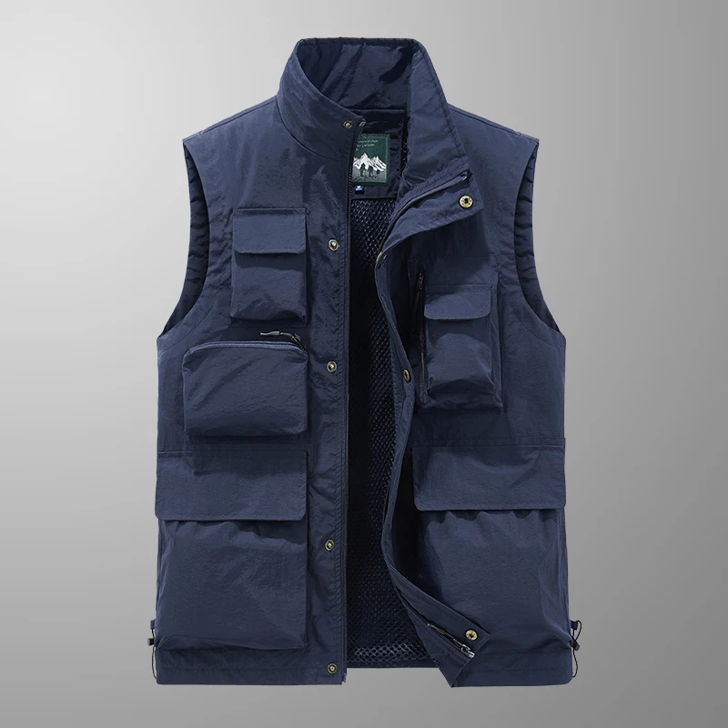 Male middle-aged casual multifunctional vest waterproof quick drying outdoor sports photography casual vest large size vest cros
