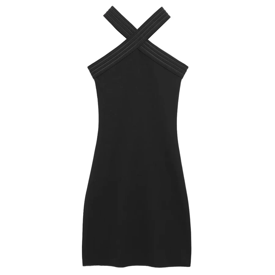 HXAO Women's Halter Black Dress Mini Sleeveless Short Dresses Woman Off Shoulder Bodycon Sexy Party Dress Vestidos Summer 2025