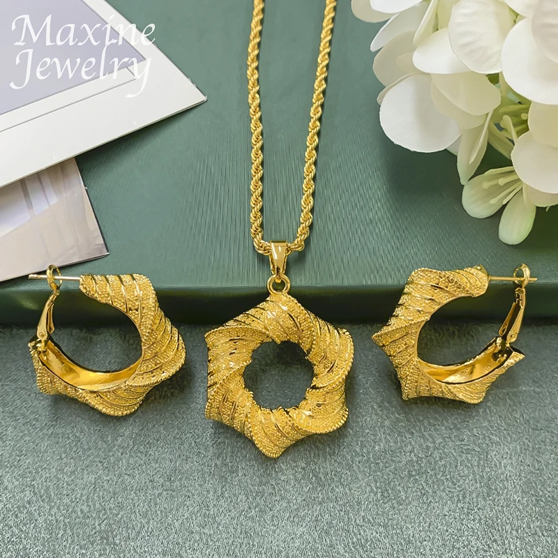 Italian Simple 18K Gold Plated Copper Pendent Earrings for Women Romantic Jewelry Daily Wear Party Wedding Anniversary Gifts