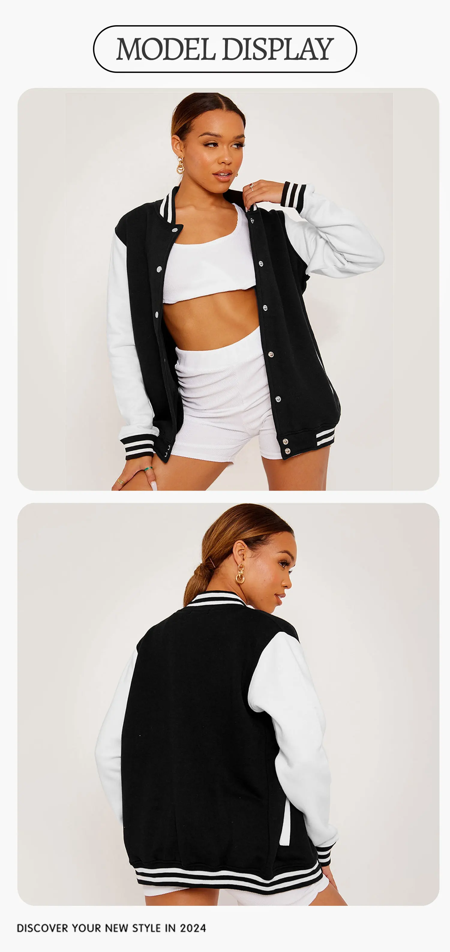 New York Art Letter 23 Printed Women Jacket Harajuku Fleece Baseball Jersey Button Personality Streetwear Vintage Loose Clothing