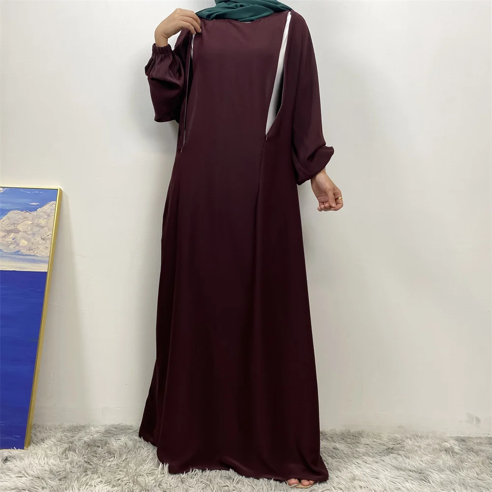 Middle East Dubai Fashion Muslim Breastfeeding Muslim Long-Sleeved Slim-Fit Dress Islamic Popular Women's Wear