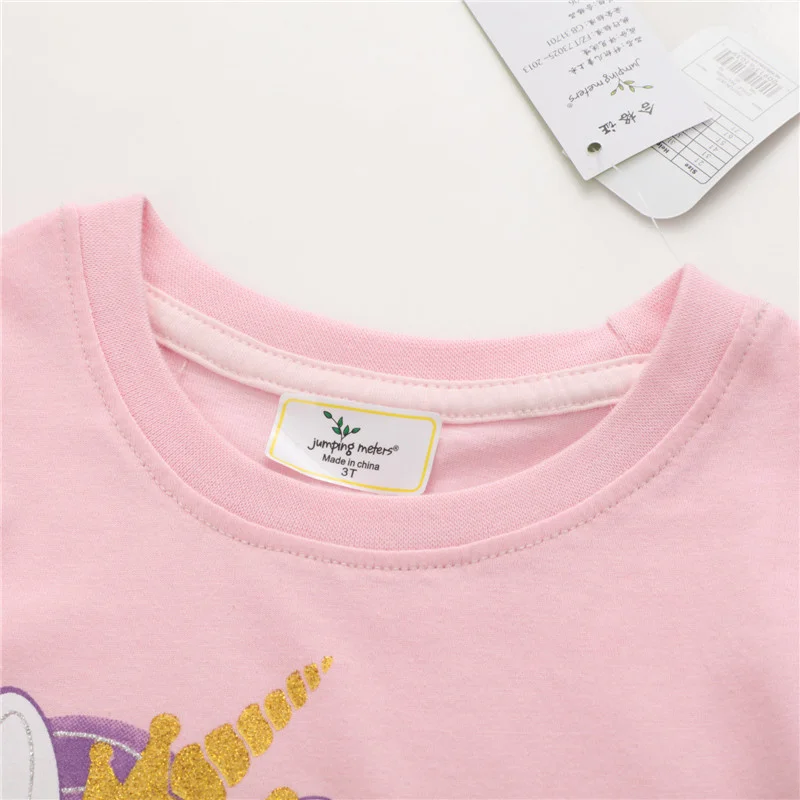 Jumping Meters 2-7T Rainbow New Designs Girls T Shirts Summer Children's Clothes Short Sleeve Kids Tees Tops Baby Costume Shirt