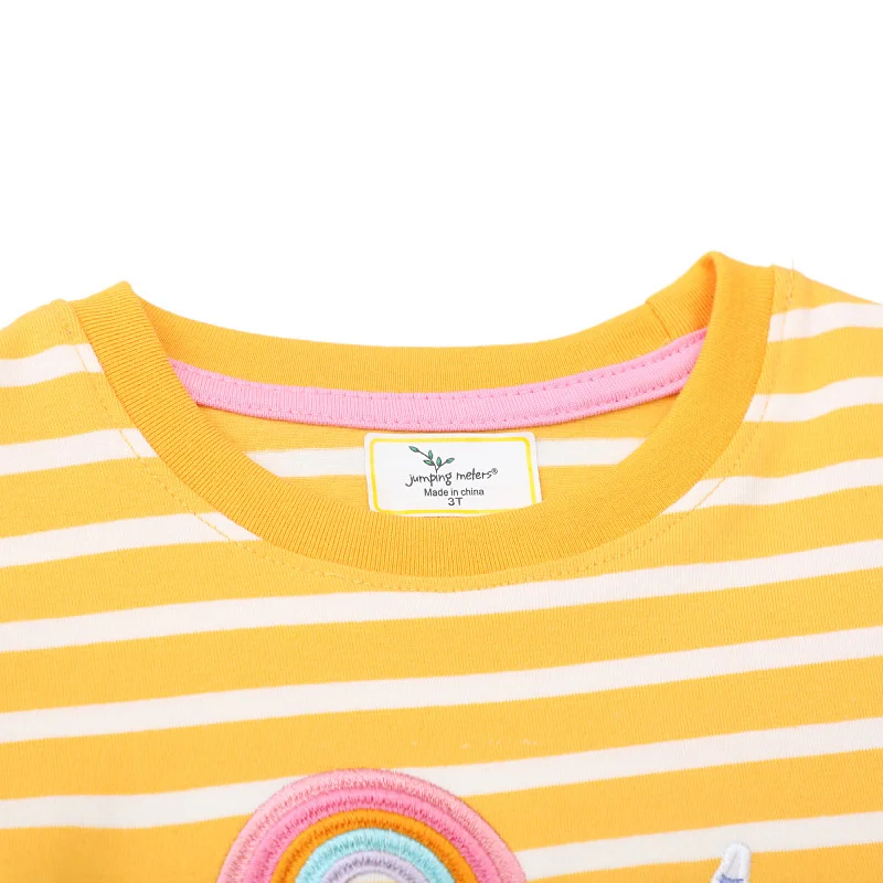 Jumping Meters 2-7T Rainbow New Designs Girls T Shirts Summer Children's Clothes Short Sleeve Kids Tees Tops Baby Costume Shirt