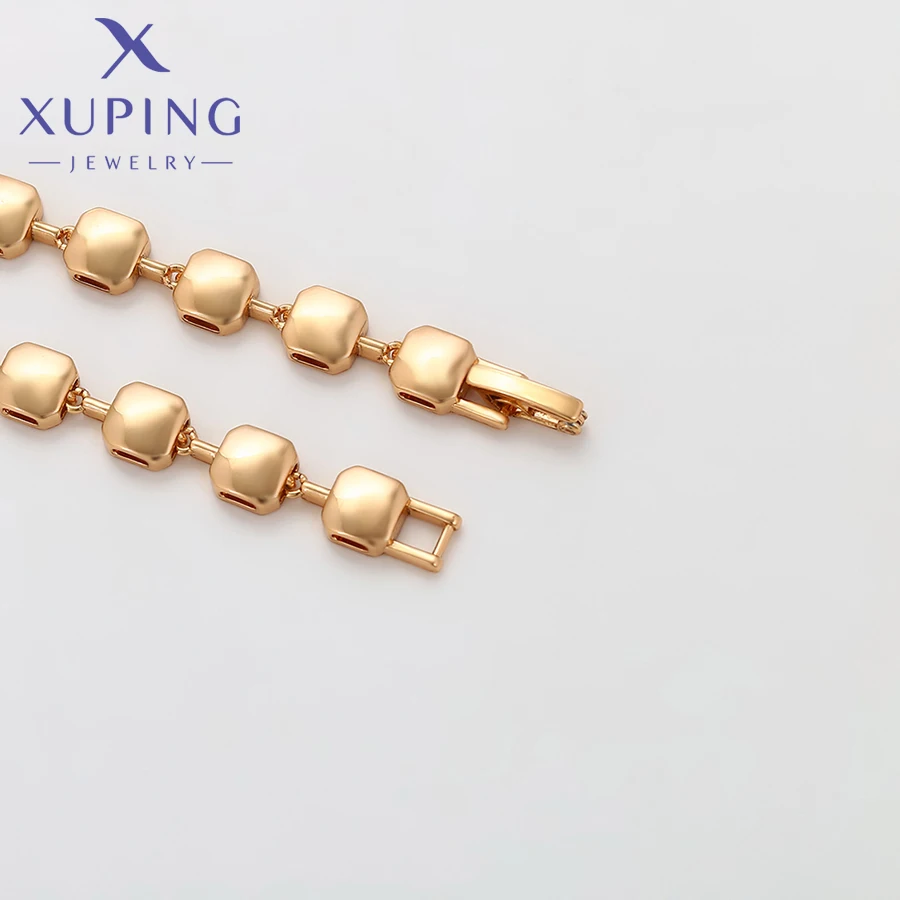Xuping Jewelry Trendy Copper Luxury 50cm Square Stone Necklace of Gold Color Necklaces for Women Exquisite Gift X000850676