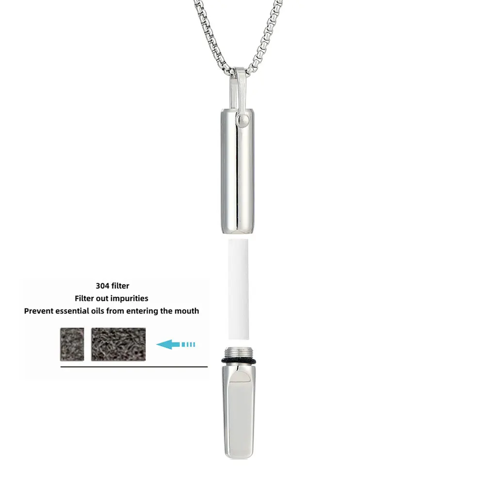 Anxiety Breathing Necklace Mindfulness Breathe Easy Stainless Steel Meditation Natural Calm & Stress Relief Quit Smoking Aid