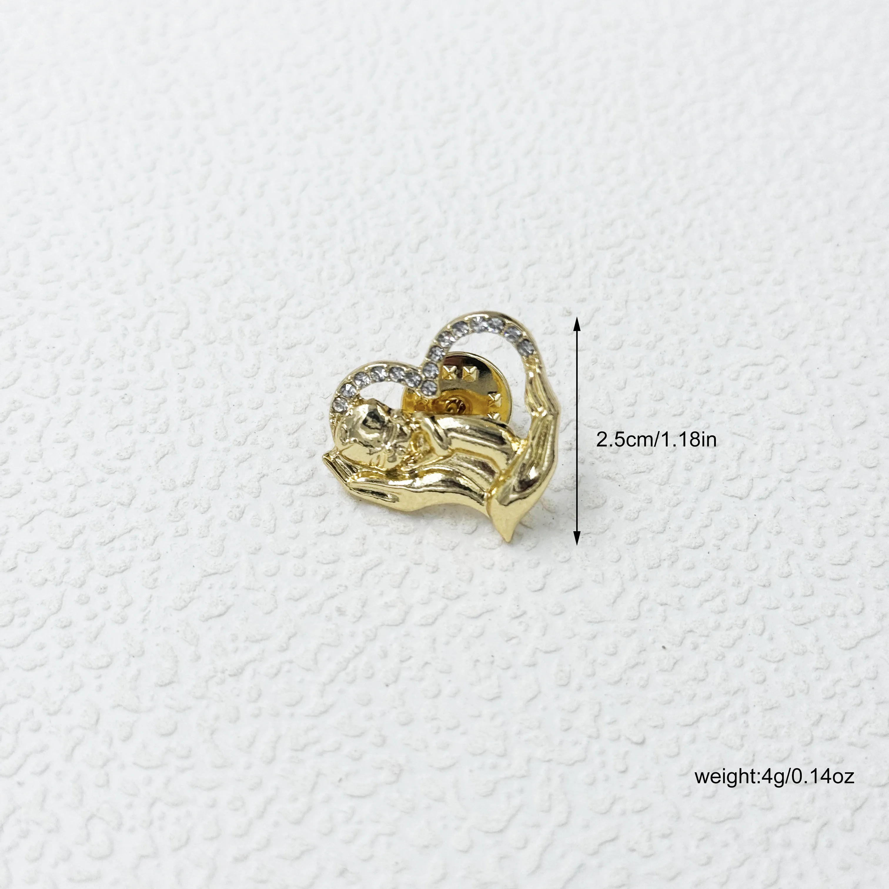 Fashion Crystal  Baby Hand Heart Badges for Women Mothers Pins Gift