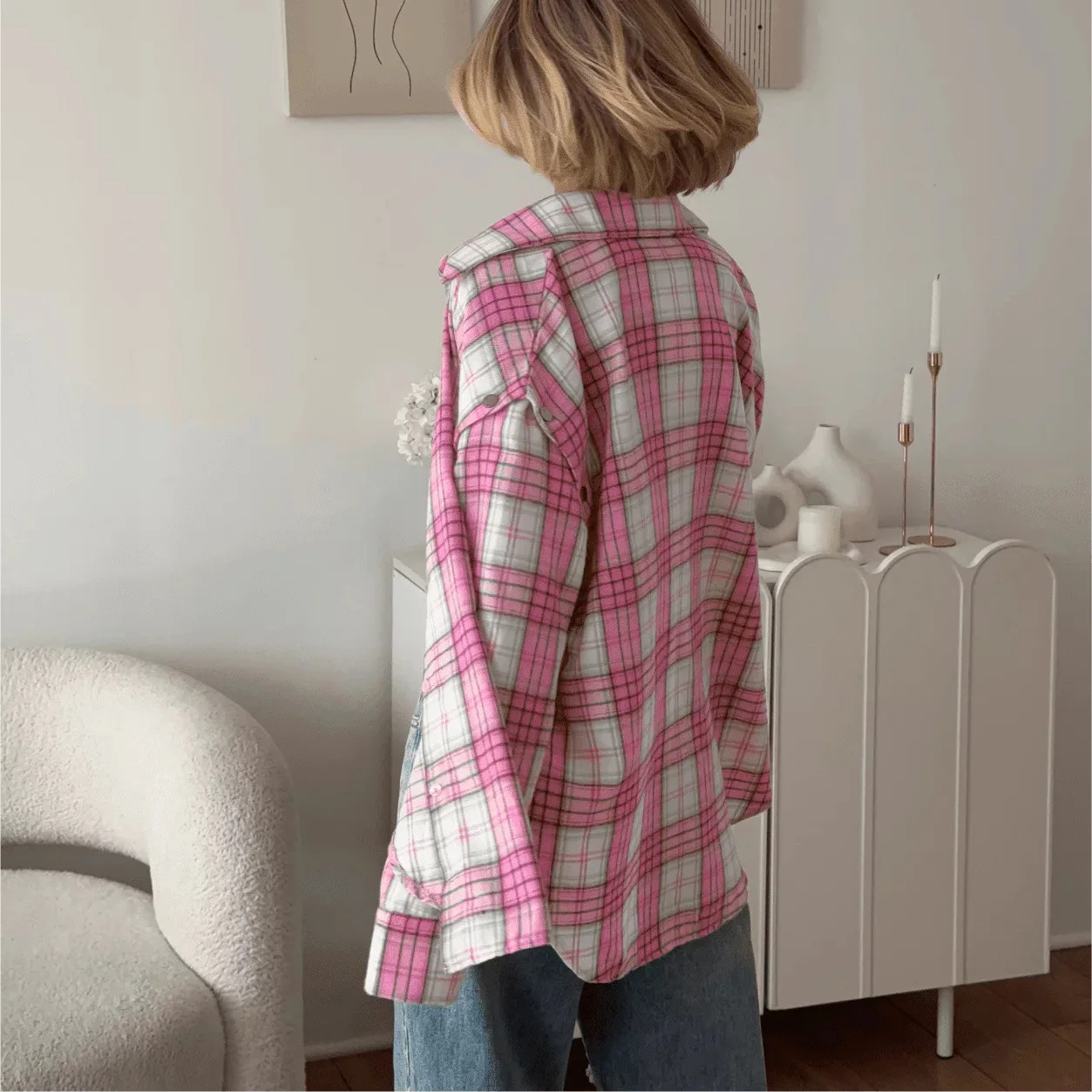 Tossy Casual Printed Patchwork Shirts Top Female Patchwork Lapel Loose Contrast Long Sleeve Elegant Coat For Women Summer Top