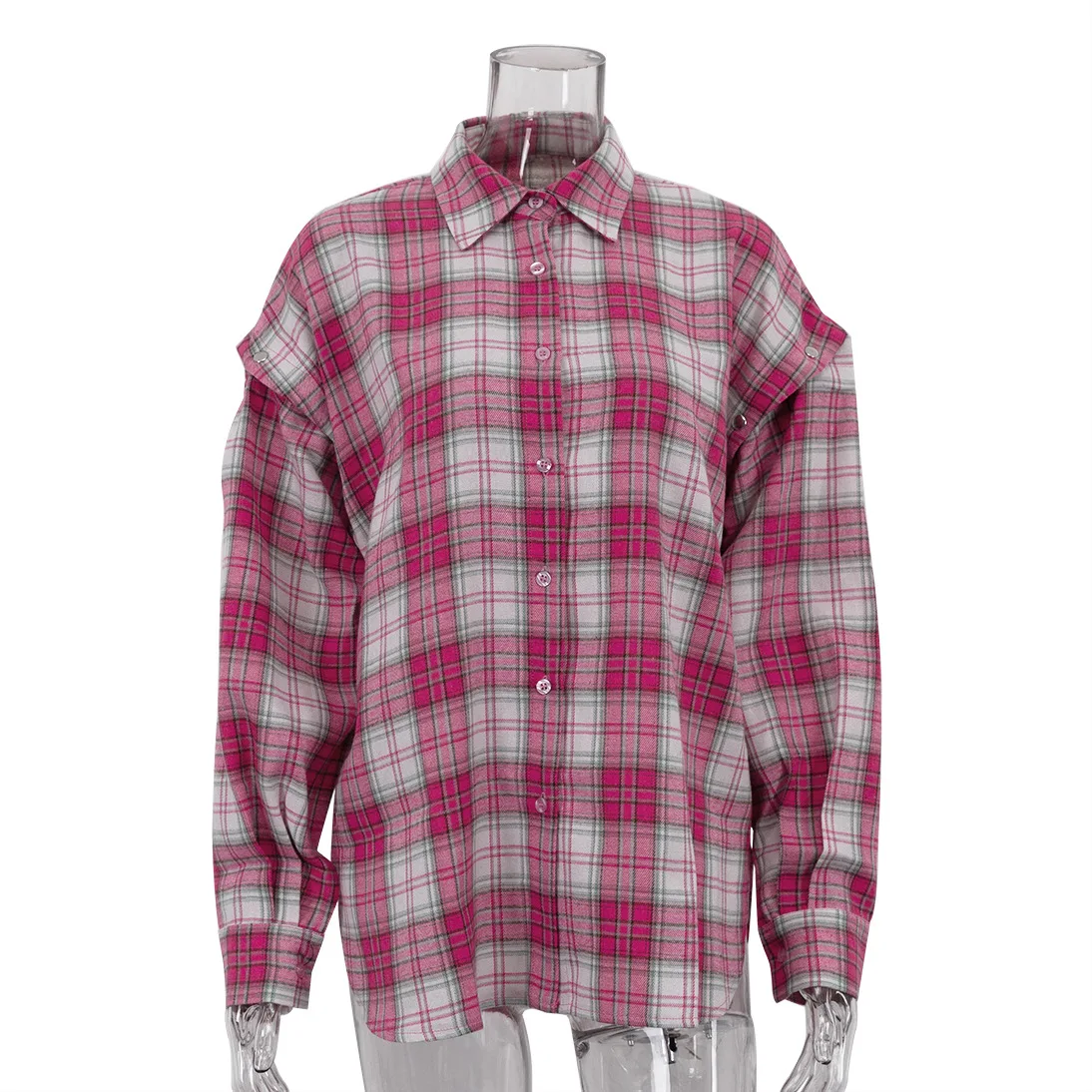 Tossy Casual Printed Patchwork Shirts Top Female Patchwork Lapel Loose Contrast Long Sleeve Elegant Coat For Women Summer Top