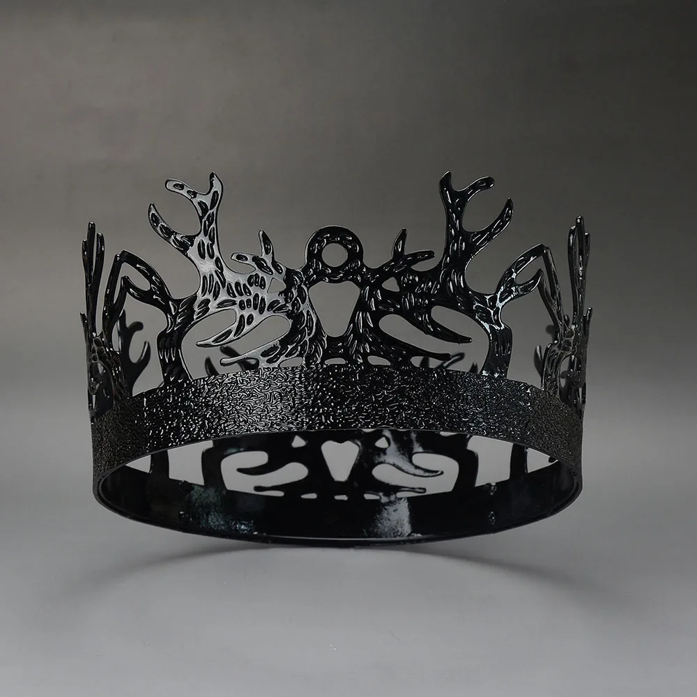 1pc Game of Thrones Joffrey Baratheon Black Crown Men's King Tiara for Pageants Cosplay Medieval Gothic Hair Accessories Themed