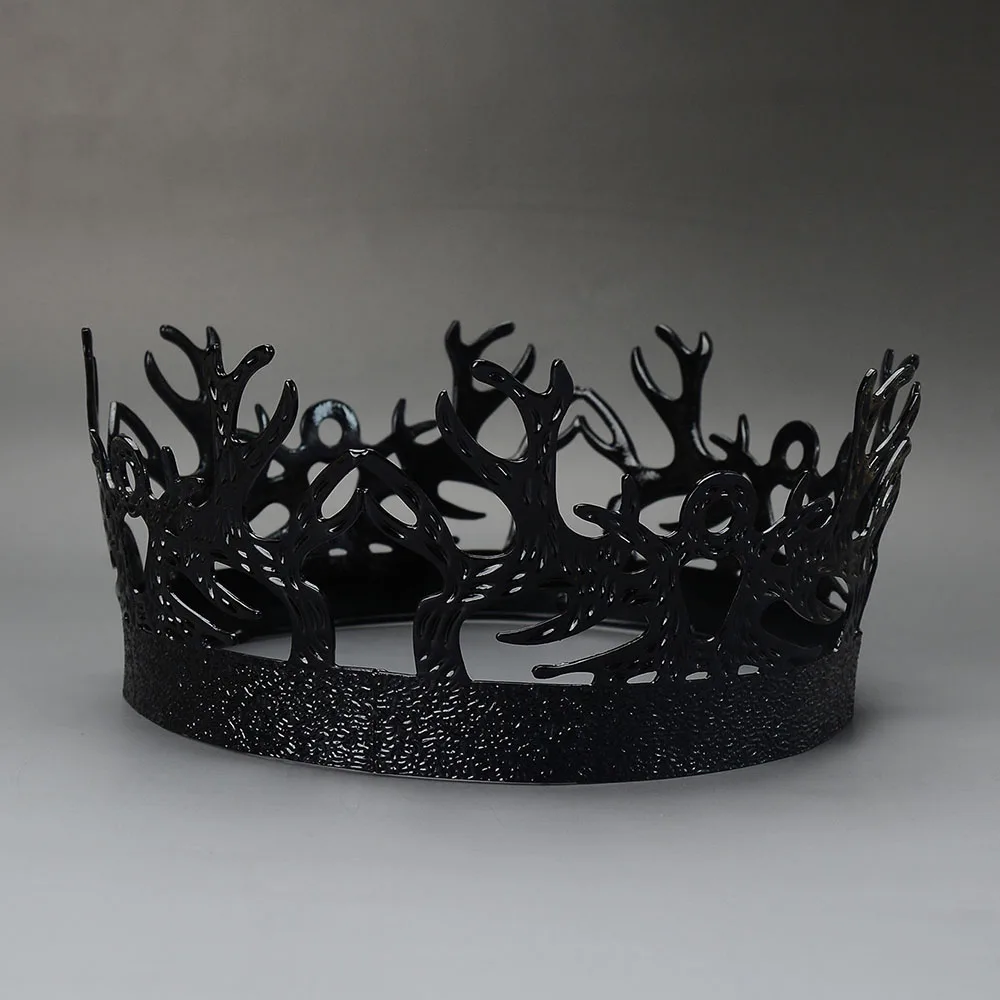 1pc Game of Thrones Joffrey Baratheon Black Crown Men's King Tiara for Pageants Cosplay Medieval Gothic Hair Accessories Themed