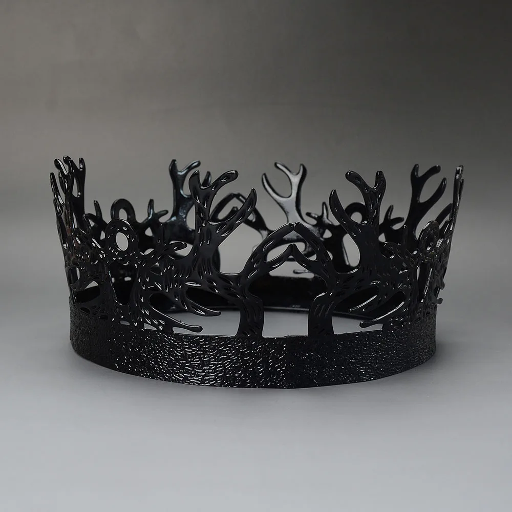 1pc Game of Thrones Joffrey Baratheon Black Crown Men's King Tiara for Pageants Cosplay Medieval Gothic Hair Accessories Themed