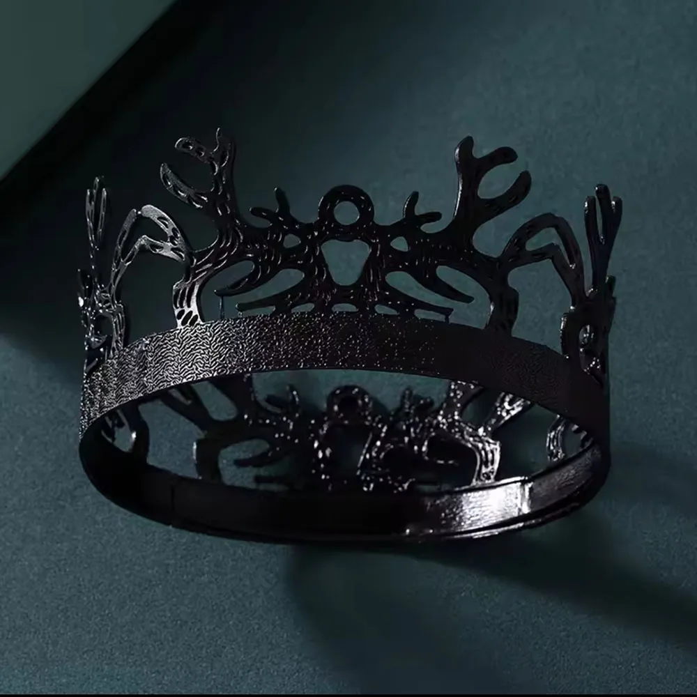 1pc Game of Thrones Joffrey Baratheon Black Crown Men's King Tiara for Pageants Cosplay Medieval Gothic Hair Accessories Themed